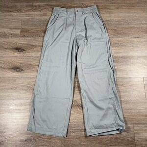 Madewell Women's‎ Pants The Neale Straight Leg Drapeweave Trousers Size 10 Blue